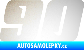 Samolepka Startovní číslo 90 typ 6 odrazková reflexní bílá