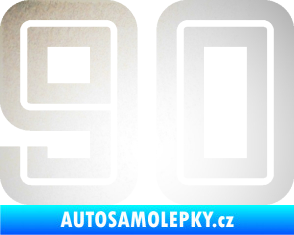 Samolepka Startovní číslo 90 typ 7 odrazková reflexní bílá