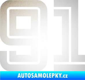 Samolepka Startovní číslo 91 typ 7 odrazková reflexní bílá