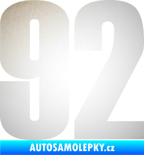 Samolepka Startovní číslo 92 typ 2  odrazková reflexní bílá