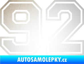 Samolepka Startovní číslo 92 typ 4 odrazková reflexní bílá