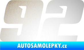 Samolepka Startovní číslo 92 typ 6 odrazková reflexní bílá