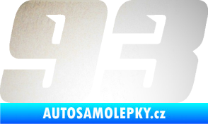 Samolepka Startovní číslo 93 typ 6 odrazková reflexní bílá
