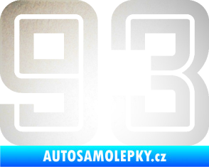 Samolepka Startovní číslo 93 typ 7 odrazková reflexní bílá