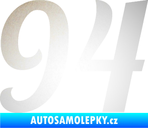 Samolepka Startovní číslo 94 typ 3    odrazková reflexní bílá