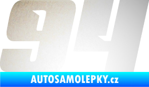 Samolepka Startovní číslo 94 typ 6 odrazková reflexní bílá