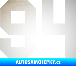 Samolepka Startovní číslo 94 odrazková reflexní bílá