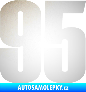 Samolepka Startovní číslo 95 typ 2     odrazková reflexní bílá