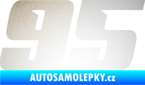 Samolepka Startovní číslo 95 typ 6 odrazková reflexní bílá