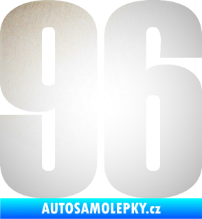 Samolepka Startovní číslo 96 typ 2     odrazková reflexní bílá