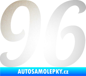 Samolepka Startovní číslo 96 typ 3    odrazková reflexní bílá