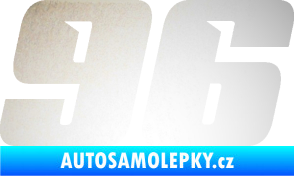 Samolepka Startovní číslo 96 typ 6 odrazková reflexní bílá