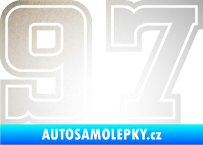 Samolepka Startovní číslo 97 typ 5 odrazková reflexní bílá