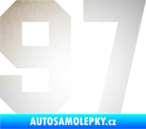 Samolepka Startovní číslo 97 odrazková reflexní bílá