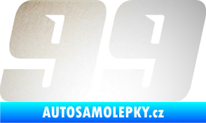Samolepka Startovní číslo 99 typ 6 odrazková reflexní bílá