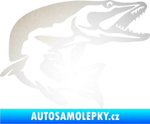 Samolepka Štika 001 pravá odrazková reflexní bílá