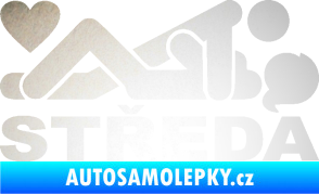 Samolepka Středa nápis odrazková reflexní bílá