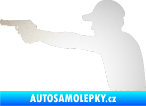Samolepka Střelec silueta 001 levá odrazková reflexní bílá
