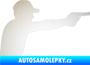 Samolepka Střelec silueta 001 pravá odrazková reflexní bílá