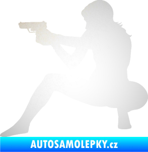Samolepka Střelkyně 003 levá odrazková reflexní bílá