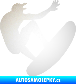 Samolepka Surfař 003 pravá odrazková reflexní bílá