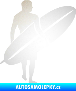 Samolepka Surfař 004 pravá odrazková reflexní bílá