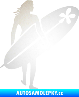 Samolepka Surfařka 003 pravá odrazková reflexní bílá