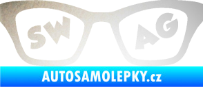 Samolepka Swag nápis v brýlích odrazková reflexní bílá