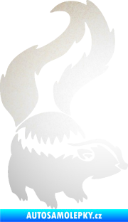 Samolepka Tchoř 002 pravá zvednutý ocas odrazková reflexní bílá