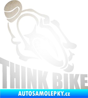 Samolepka Think bike 001 motorkář odrazková reflexní bílá
