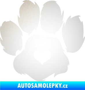 Samolepka Tlapka 006 levá odrazková reflexní bílá