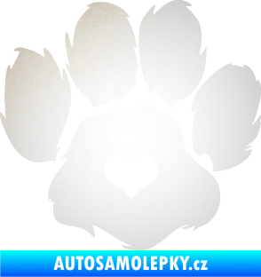 Samolepka Tlapka 006 pravá odrazková reflexní bílá
