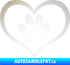Samolepka Tlapky love 002 odrazková reflexní bílá