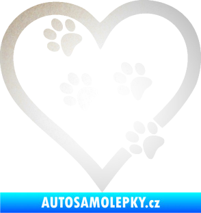 Samolepka Tlapky love 006 levá odrazková reflexní bílá