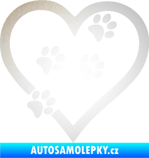 Samolepka Tlapky love 006 pravá odrazková reflexní bílá