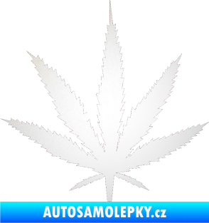 Samolepka Travka 001 lístek marihuany odrazková reflexní bílá