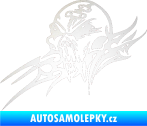 Samolepka Tribal skull levá lebka odrazková reflexní bílá