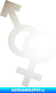 Samolepka Ty a já 001 symbol pro muže a ženu odrazková reflexní bílá