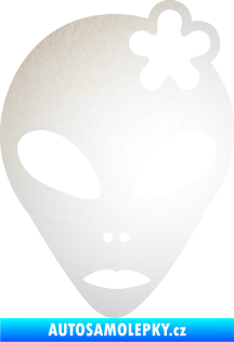 Samolepka UFO 009 slečna s kytičkou pravá odrazková reflexní bílá