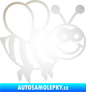 Samolepka Včela 003 pravá happy odrazková reflexní bílá