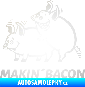 Samolepka Veselá prasátka makin bacon levá odrazková reflexní bílá