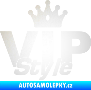 Samolepka VIP styl nápis s korunkou odrazková reflexní bílá