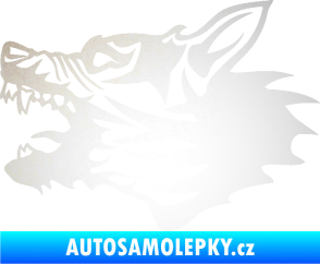 Samolepka Vlk 003 levá odrazková reflexní bílá