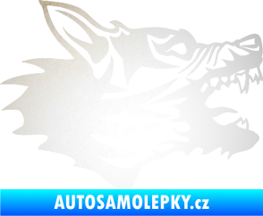 Samolepka Vlk 003 pravá odrazková reflexní bílá
