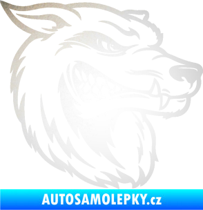 Samolepka Vlk 016 pravá odrazková reflexní bílá
