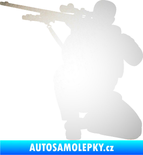 Samolepka Voják 010 levá sniper odrazková reflexní bílá