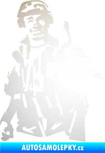 Samolepka Voják 014 levá odrazková reflexní bílá