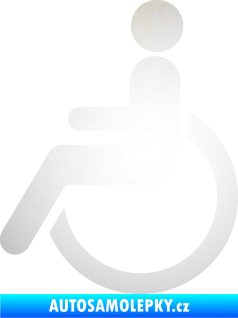 Samolepka Vozíčkář 002 invalida - levá odrazková reflexní bílá