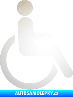 Samolepka Vozíčkář 002 invalida - pravá odrazková reflexní bílá