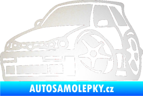 Samolepka VW Golf 3 karikatura levá odrazková reflexní bílá